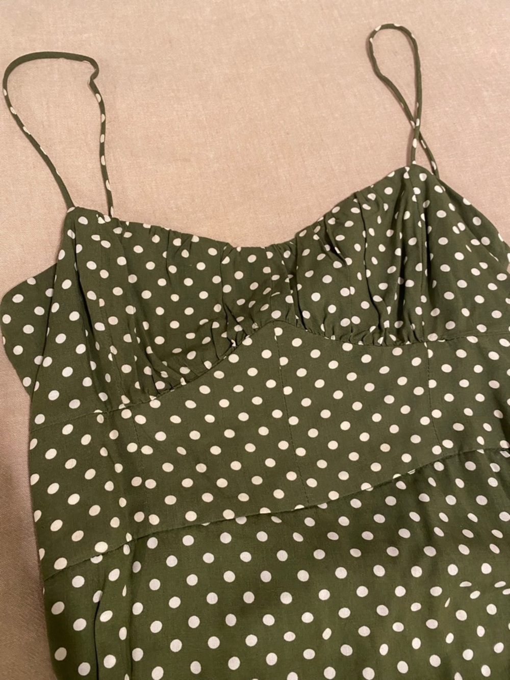 Strappy Zara Green Polka Dot Maxi Dress Sz S - GREAT CONDITION! - Picture 3 of 8